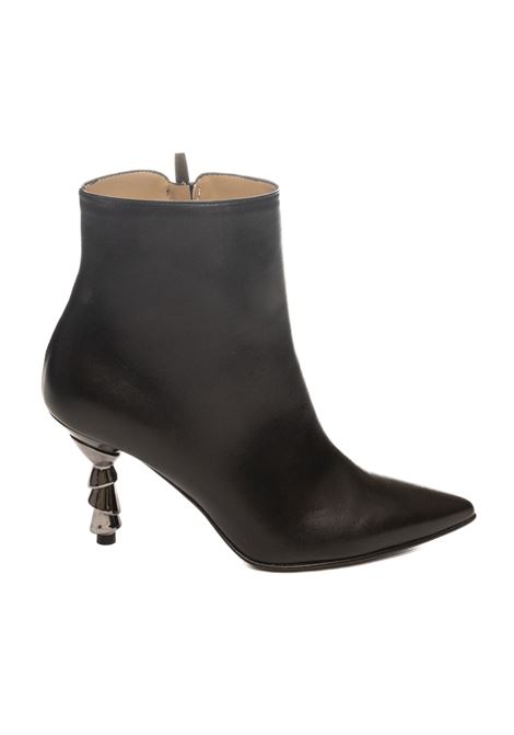 Black leather ankle boot WO MILANO | 532SETA-NERO